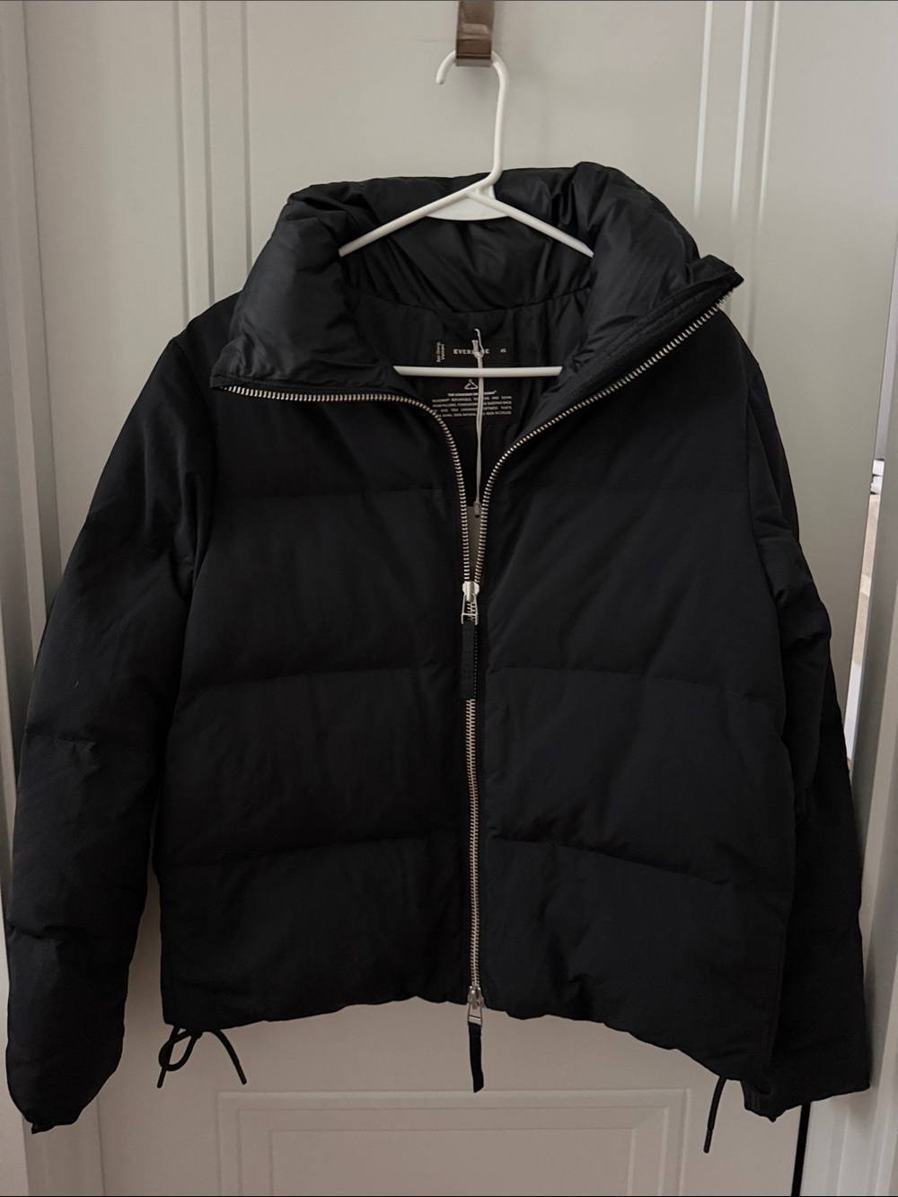 Everlane Black Quilted Puffer Jacket with High Collar
